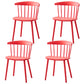 Scandinavian Home Slat Back Side Chair Matte Finish Plastic Dining Chair Red 4 Piece Set Clearhalo ' kitchen&dining_furn' 'Dining Chairs' 'Dining Tables & Seating' 'dining_chair' 'furn' 'furn_dining_chair' 'Furniture' 'furniture_dining_chair' 'Kitchen & Dining Furniture' 'kitchen' 4316260