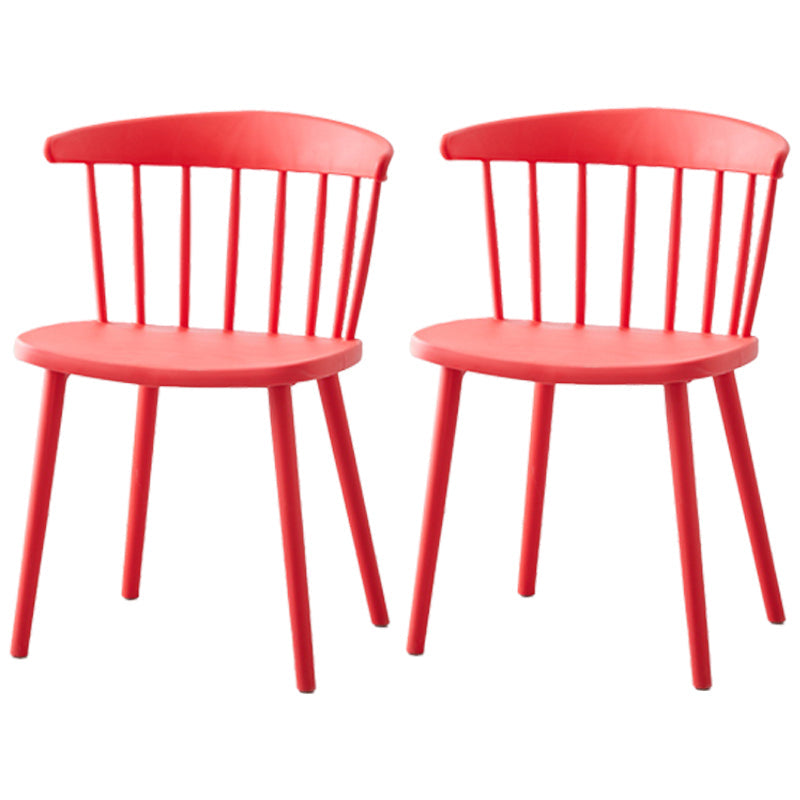 Scandinavian Home Slat Back Side Chair Matte Finish Plastic Dining Chair Red 2 Piece Set Clearhalo ' kitchen&dining_furn' 'Dining Chairs' 'Dining Tables & Seating' 'dining_chair' 'furn' 'furn_dining_chair' 'Furniture' 'furniture_dining_chair' 'Kitchen & Dining Furniture' 'kitchen' 4316264
