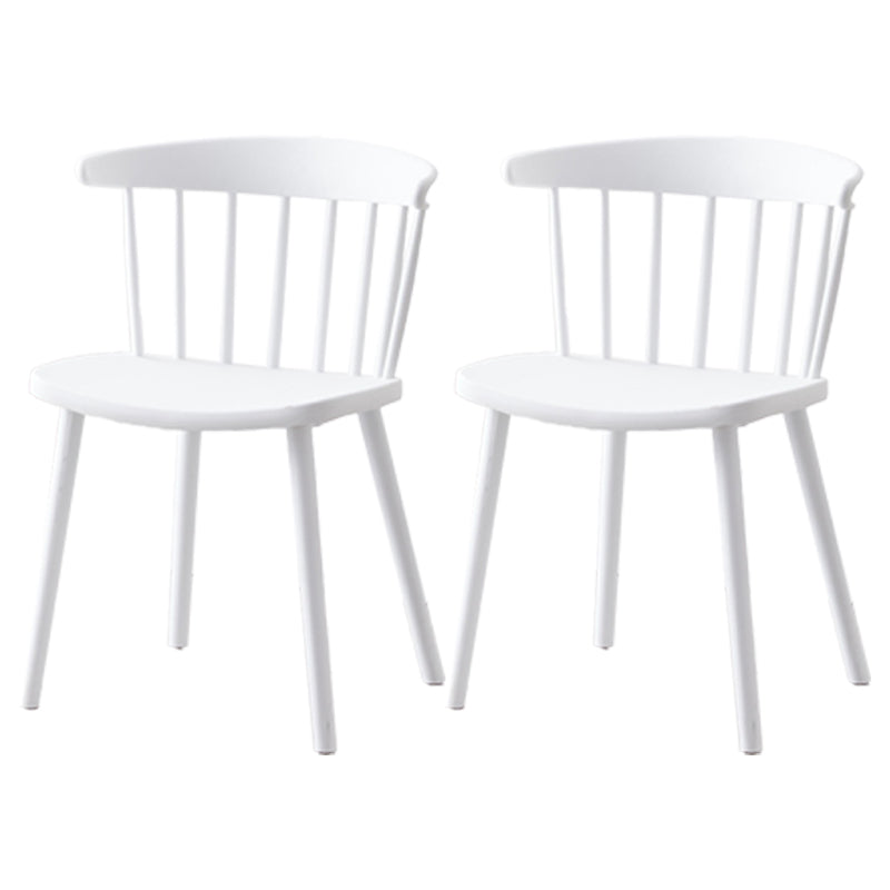Scandinavian Home Slat Back Side Chair Matte Finish Plastic Dining Chair White 2 Piece Set Clearhalo ' kitchen&dining_furn' 'Dining Chairs' 'Dining Tables & Seating' 'dining_chair' 'furn' 'furn_dining_chair' 'Furniture' 'furniture_dining_chair' 'Kitchen & Dining Furniture' 'kitchen' 4316270