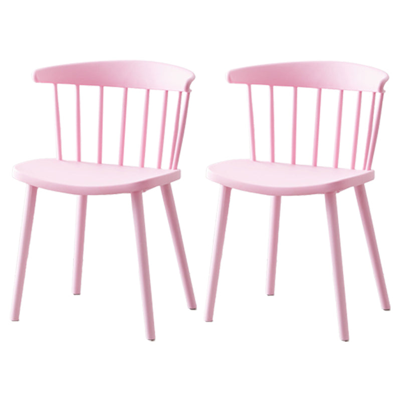 Scandinavian Home Slat Back Side Chair Matte Finish Plastic Dining Chair Pink 2 Piece Set Clearhalo ' kitchen&dining_furn' 'Dining Chairs' 'Dining Tables & Seating' 'dining_chair' 'furn' 'furn_dining_chair' 'Furniture' 'furniture_dining_chair' 'Kitchen & Dining Furniture' 'kitchen' 4316275