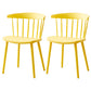 Scandinavian Home Slat Back Side Chair Matte Finish Plastic Dining Chair Yellow 2 Piece Set Clearhalo ' kitchen&dining_furn' 'Dining Chairs' 'Dining Tables & Seating' 'dining_chair' 'furn' 'furn_dining_chair' 'Furniture' 'furniture_dining_chair' 'Kitchen & Dining Furniture' 'kitchen' 4316282