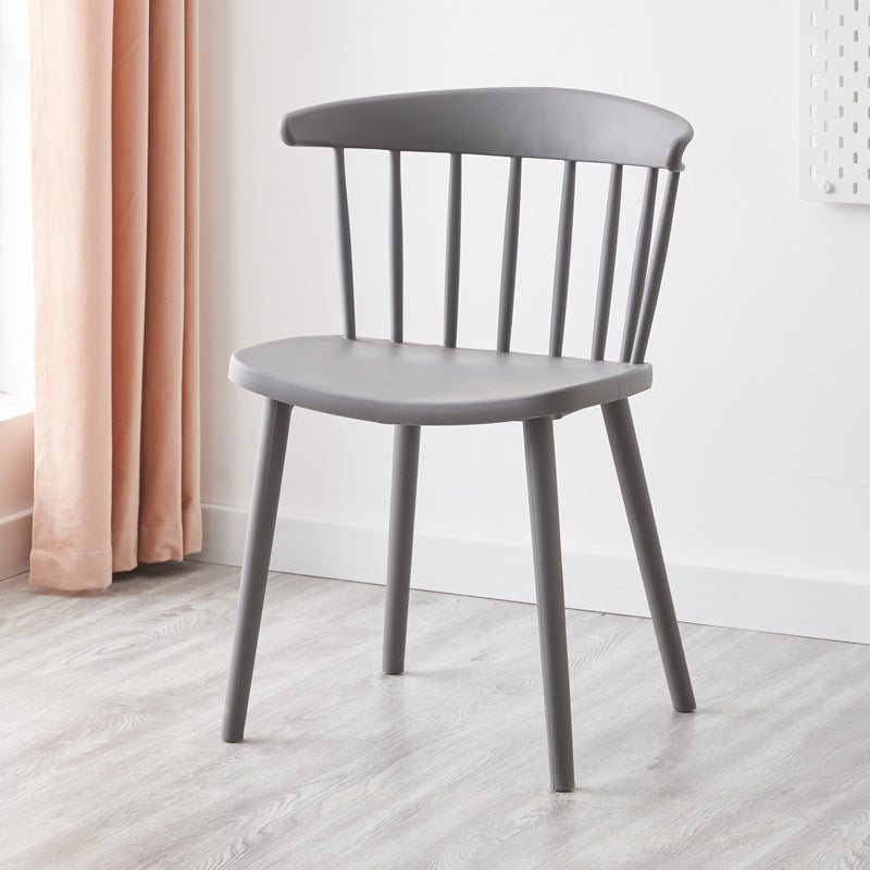 Scandinavian Home Slat Back Side Chair Matte Finish Plastic Dining Chair Grey 1 Piece Clearhalo ' kitchen&dining_furn' 'Dining Chairs' 'Dining Tables & Seating' 'dining_chair' 'furn' 'furn_dining_chair' 'Furniture' 'furniture_dining_chair' 'Kitchen & Dining Furniture' 'kitchen' 4316285