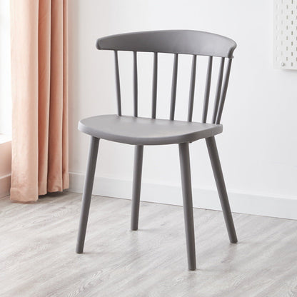 Scandinavian Home Slat Back Side Chair Matte Finish Plastic Dining Chair Grey 1 Piece Clearhalo ' kitchen&dining_furn' 'Dining Chairs' 'Dining Tables & Seating' 'dining_chair' 'furn' 'furn_dining_chair' 'Furniture' 'furniture_dining_chair' 'Kitchen & Dining Furniture' 'kitchen' 4316285
