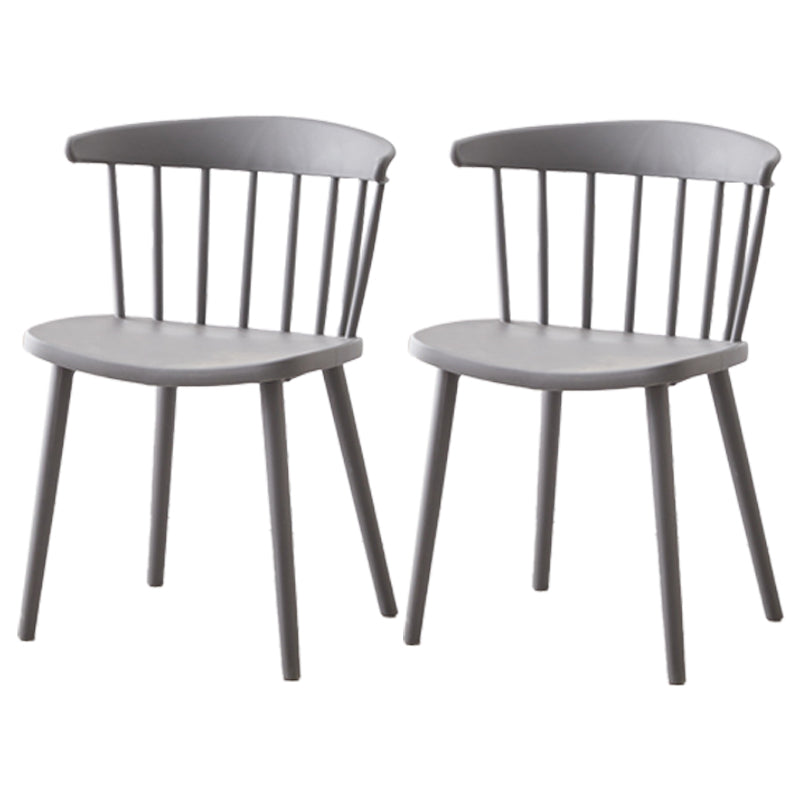 Scandinavian Home Slat Back Side Chair Matte Finish Plastic Dining Chair Grey 2 Piece Set Clearhalo ' kitchen&dining_furn' 'Dining Chairs' 'Dining Tables & Seating' 'dining_chair' 'furn' 'furn_dining_chair' 'Furniture' 'furniture_dining_chair' 'Kitchen & Dining Furniture' 'kitchen' 4316286