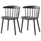 Scandinavian Home Slat Back Side Chair Matte Finish Plastic Dining Chair Black 2 Piece Set Clearhalo ' kitchen&dining_furn' 'Dining Chairs' 'Dining Tables & Seating' 'dining_chair' 'furn' 'furn_dining_chair' 'Furniture' 'furniture_dining_chair' 'Kitchen & Dining Furniture' 'kitchen' 4316289
