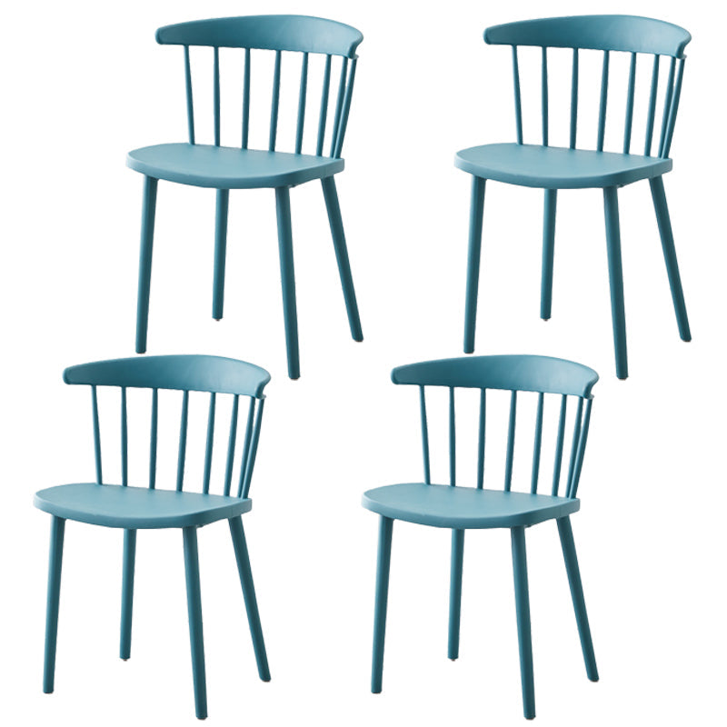 Scandinavian Home Slat Back Side Chair Matte Finish Plastic Dining Chair Airy Blue 4 Piece Set Clearhalo ' kitchen&dining_furn' 'Dining Chairs' 'Dining Tables & Seating' 'dining_chair' 'furn' 'furn_dining_chair' 'Furniture' 'furniture_dining_chair' 'Kitchen & Dining Furniture' 'kitchen' 4316290