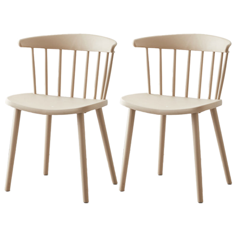 Scandinavian Home Slat Back Side Chair Matte Finish Plastic Dining Chair Khaki 2 Piece Set Clearhalo ' kitchen&dining_furn' 'Dining Chairs' 'Dining Tables & Seating' 'dining_chair' 'furn' 'furn_dining_chair' 'Furniture' 'furniture_dining_chair' 'Kitchen & Dining Furniture' 'kitchen' 4316295