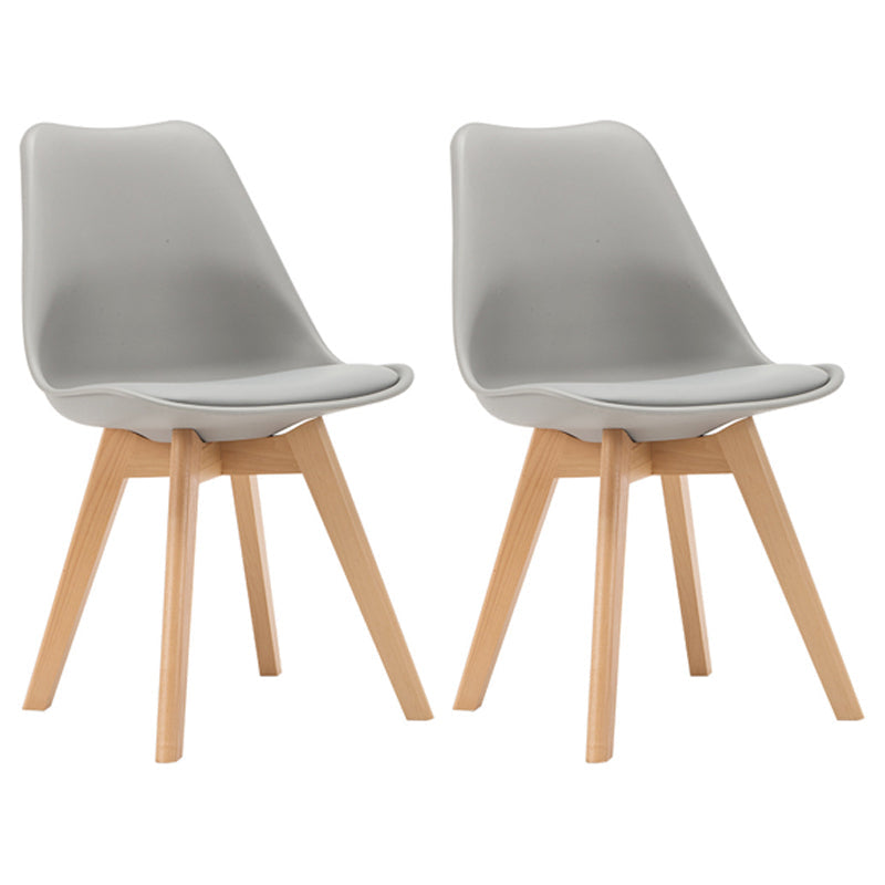 Scandinavian Upholstered Home Side Chair Parsons Matte Finish Dining Chair Grey Set of 2 Clearhalo ' kitchen&dining_furn' 'Dining Chairs' 'Dining Tables & Seating' 'dining_chair' 'Furniture' 'furniture_dining_chair' 'Kitchen & Dining Furniture' 'kitchen' 4316298