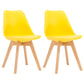 Scandinavian Upholstered Home Side Chair Parsons Matte Finish Dining Chair Yellow Set of 2 Clearhalo ' kitchen&dining_furn' 'Dining Chairs' 'Dining Tables & Seating' 'dining_chair' 'Furniture' 'furniture_dining_chair' 'Kitchen & Dining Furniture' 'kitchen' 4316301