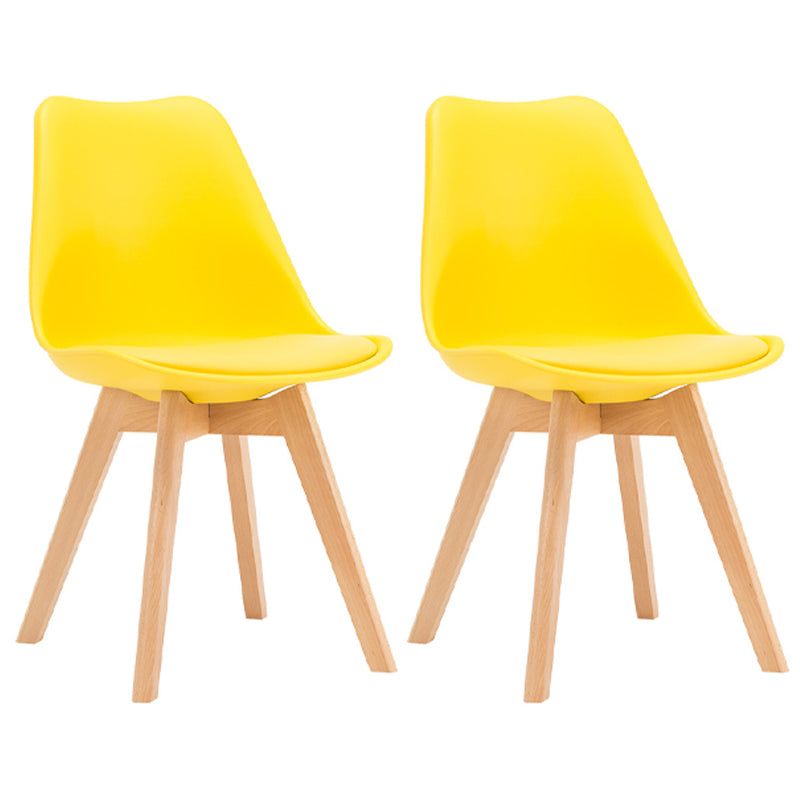 Scandinavian Upholstered Home Side Chair Parsons Matte Finish Dining Chair Yellow Set of 2 Clearhalo ' kitchen&dining_furn' 'Dining Chairs' 'Dining Tables & Seating' 'dining_chair' 'Furniture' 'furniture_dining_chair' 'Kitchen & Dining Furniture' 'kitchen' 4316301