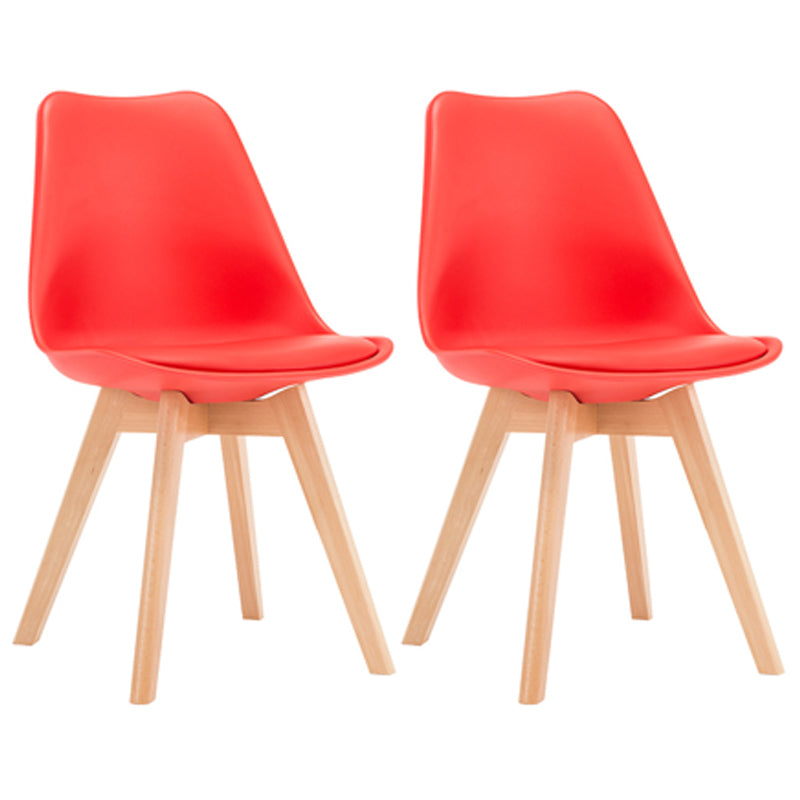 Scandinavian Upholstered Home Side Chair Parsons Matte Finish Dining Chair Red Set of 2 Clearhalo ' kitchen&dining_furn' 'Dining Chairs' 'Dining Tables & Seating' 'dining_chair' 'Furniture' 'furniture_dining_chair' 'Kitchen & Dining Furniture' 'kitchen' 4316305