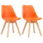 Scandinavian Upholstered Home Side Chair Parsons Matte Finish Dining Chair Orange Set of 2 Clearhalo ' kitchen&dining_furn' 'Dining Chairs' 'Dining Tables & Seating' 'dining_chair' 'Furniture' 'furniture_dining_chair' 'Kitchen & Dining Furniture' 'kitchen' 4316308
