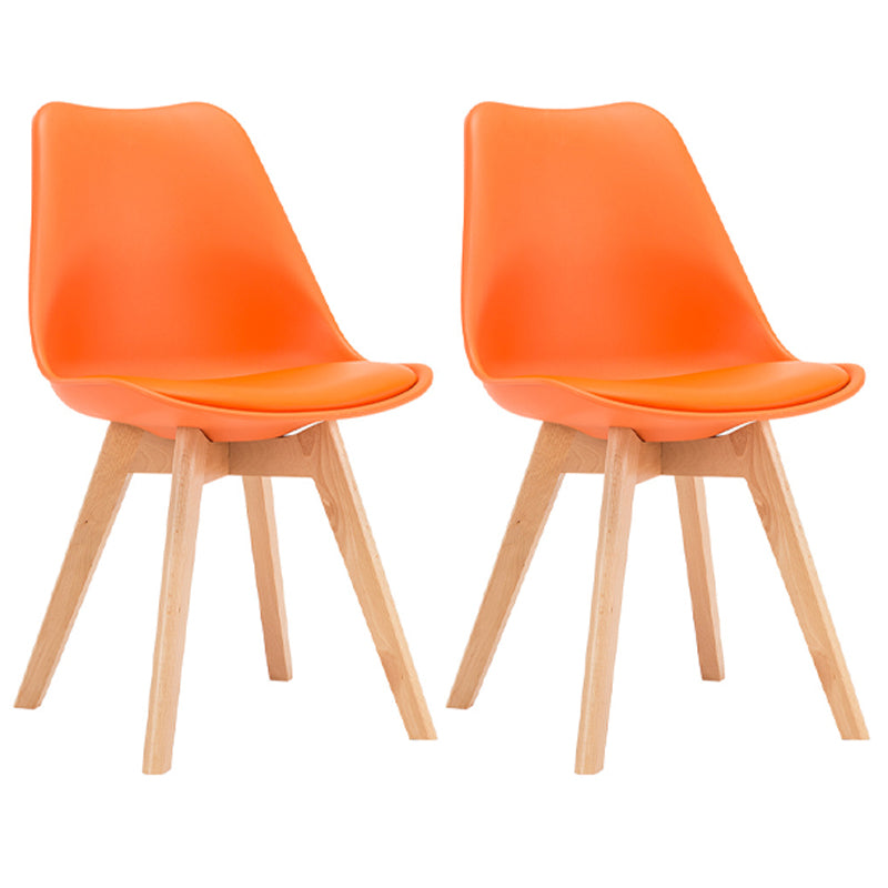 Scandinavian Upholstered Home Side Chair Parsons Matte Finish Dining Chair Orange Set of 2 Clearhalo ' kitchen&dining_furn' 'Dining Chairs' 'Dining Tables & Seating' 'dining_chair' 'Furniture' 'furniture_dining_chair' 'Kitchen & Dining Furniture' 'kitchen' 4316308