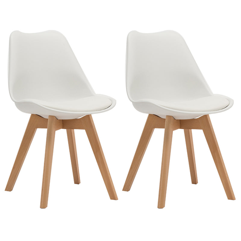 Scandinavian Upholstered Home Side Chair Parsons Matte Finish Dining Chair White Set of 2 Clearhalo ' kitchen&dining_furn' 'Dining Chairs' 'Dining Tables & Seating' 'dining_chair' 'Furniture' 'furniture_dining_chair' 'Kitchen & Dining Furniture' 'kitchen' 4316310