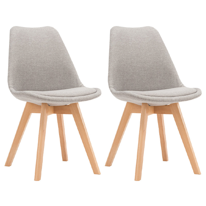 Scandinavian Upholstered Home Side Chair Parsons Matte Finish Dining Chair Light Gray Set of 2 Clearhalo ' kitchen&dining_furn' 'Dining Chairs' 'Dining Tables & Seating' 'dining_chair' 'Furniture' 'furniture_dining_chair' 'Kitchen & Dining Furniture' 'kitchen' 4316312