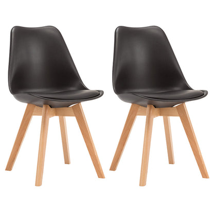 Scandinavian Upholstered Home Side Chair Parsons Matte Finish Dining Chair Black Set of 2 Clearhalo ' kitchen&dining_furn' 'Dining Chairs' 'Dining Tables & Seating' 'dining_chair' 'Furniture' 'furniture_dining_chair' 'Kitchen & Dining Furniture' 'kitchen' 4316315