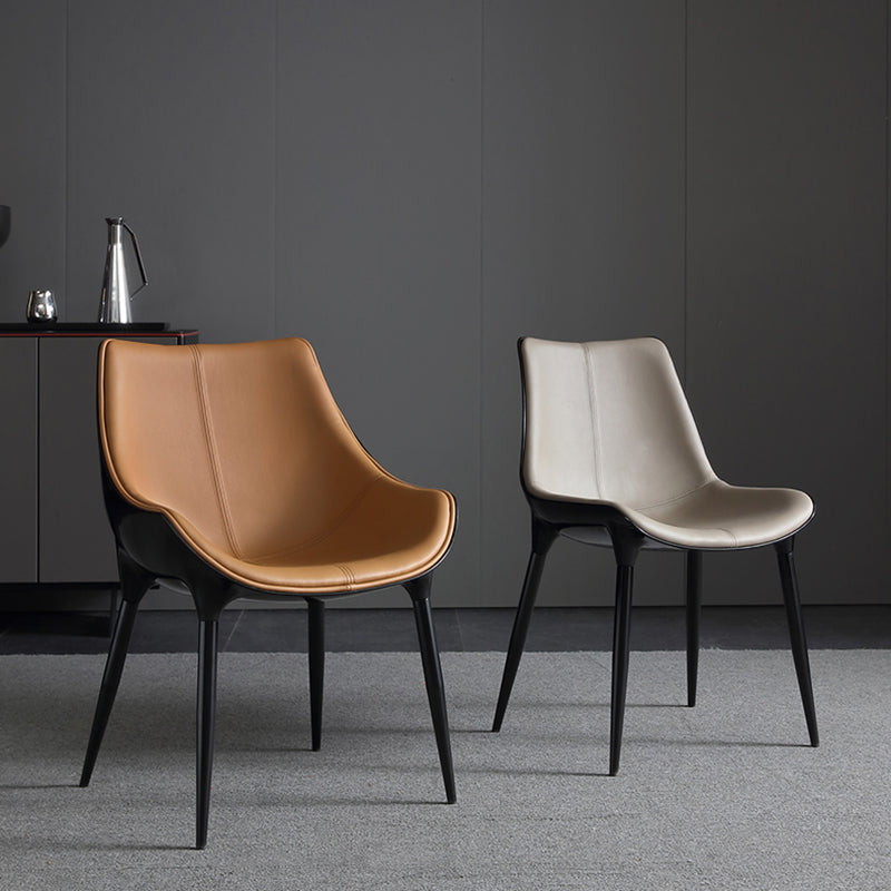 Modern Leather Dining Room Chair Arm Metal Dining Chairs for Restaurant Clearhalo ' kitchen&dining_furn' 'Dining Chairs' 'Dining Tables & Seating' 'dining_chair' 'furn' 'furn_dining_chair' 'Furniture' 'furniture_dining_chair' 'Kitchen & Dining Furniture' 'kitchen' 4316322