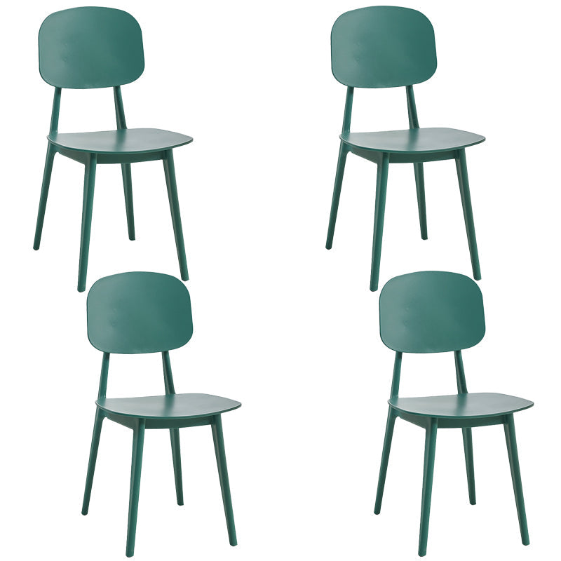 Scandinavian Restaurant Plastic Side Chair Open Back Matte Finish Dining Chair Green Set of 4 Clearhalo ' kitchen&dining_furn' 'Dining Chairs' 'Dining Tables & Seating' 'dining_chair' 'Furniture' 'furniture_dining_chair' 'Kitchen & Dining Furniture' 'kitchen' 4316338
