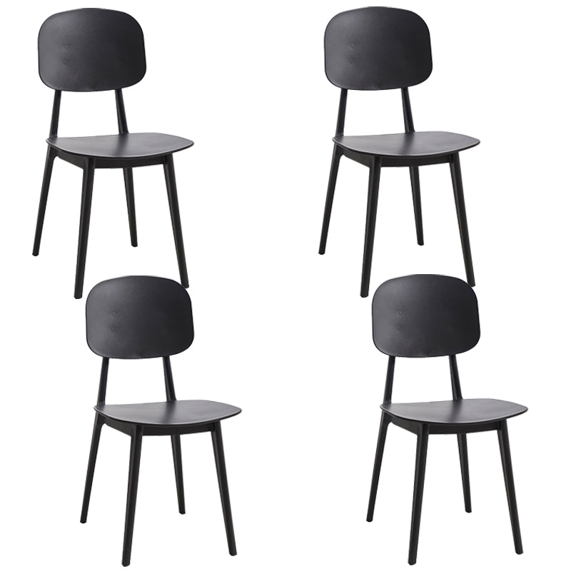 Scandinavian Restaurant Plastic Side Chair Open Back Matte Finish Dining Chair Black Set of 4 Clearhalo ' kitchen&dining_furn' 'Dining Chairs' 'Dining Tables & Seating' 'dining_chair' 'Furniture' 'furniture_dining_chair' 'Kitchen & Dining Furniture' 'kitchen' 4316341