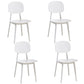 Scandinavian Restaurant Plastic Side Chair Open Back Matte Finish Dining Chair White Set of 4 Clearhalo ' kitchen&dining_furn' 'Dining Chairs' 'Dining Tables & Seating' 'dining_chair' 'Furniture' 'furniture_dining_chair' 'Kitchen & Dining Furniture' 'kitchen' 4316343