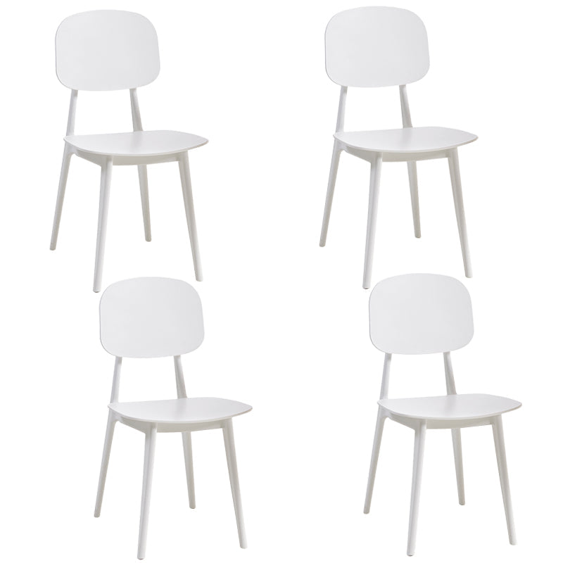 Scandinavian Restaurant Plastic Side Chair Open Back Matte Finish Dining Chair White Set of 4 Clearhalo ' kitchen&dining_furn' 'Dining Chairs' 'Dining Tables & Seating' 'dining_chair' 'Furniture' 'furniture_dining_chair' 'Kitchen & Dining Furniture' 'kitchen' 4316343