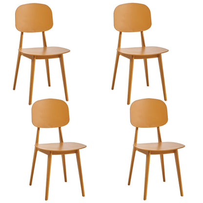 Scandinavian Restaurant Plastic Side Chair Open Back Matte Finish Dining Chair Yellow Set of 4 Clearhalo ' kitchen&dining_furn' 'Dining Chairs' 'Dining Tables & Seating' 'dining_chair' 'Furniture' 'furniture_dining_chair' 'Kitchen & Dining Furniture' 'kitchen' 4316347