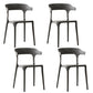 Scandinavian Plastic Stackable Side Chair Open Back Matte Finish Dining Chair Dark Gray 4 Piece Set Clearhalo ' kitchen&dining_furn' 'Dining Chairs' 'Dining Tables & Seating' 'dining_chair' 'furn' 'furn_dining_chair' 'Furniture' 'furniture_dining_chair' 'Kitchen & Dining Furniture' 'kitchen' 4316355