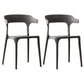 Scandinavian Plastic Stackable Side Chair Open Back Matte Finish Dining Chair Dark Gray 2 Piece Set Clearhalo ' kitchen&dining_furn' 'Dining Chairs' 'Dining Tables & Seating' 'dining_chair' 'furn' 'furn_dining_chair' 'Furniture' 'furniture_dining_chair' 'Kitchen & Dining Furniture' 'kitchen' 4316359