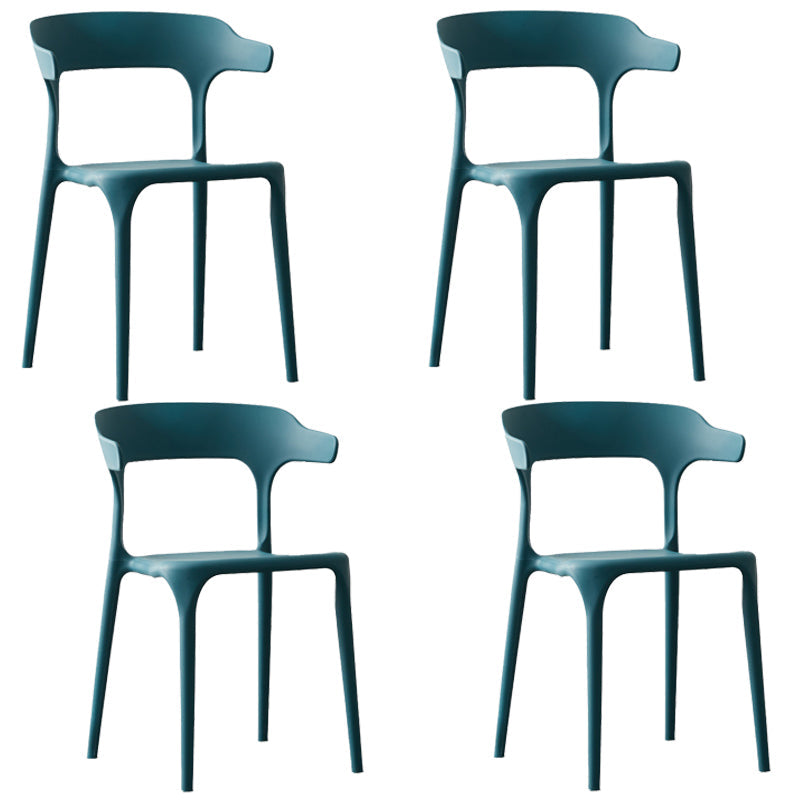Scandinavian Plastic Stackable Side Chair Open Back Matte Finish Dining Chair Gray Blue 4 Piece Set Clearhalo ' kitchen&dining_furn' 'Dining Chairs' 'Dining Tables & Seating' 'dining_chair' 'furn' 'furn_dining_chair' 'Furniture' 'furniture_dining_chair' 'Kitchen & Dining Furniture' 'kitchen' 4316360