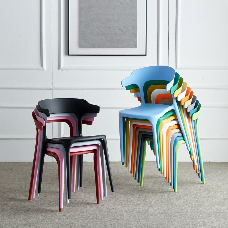 Scandinavian Plastic Stackable Side Chair Open Back Matte Finish Dining Chair Clearhalo ' kitchen&dining_furn' 'Dining Chairs' 'Dining Tables & Seating' 'dining_chair' 'furn' 'furn_dining_chair' 'Furniture' 'furniture_dining_chair' 'Kitchen & Dining Furniture' 'kitchen' 4316361