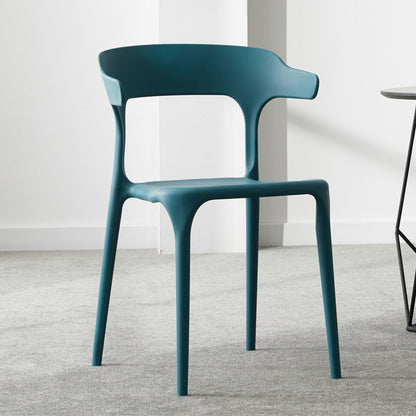Scandinavian Plastic Stackable Side Chair Open Back Matte Finish Dining Chair Gray Blue 1 Piece Clearhalo ' kitchen&dining_furn' 'Dining Chairs' 'Dining Tables & Seating' 'dining_chair' 'furn' 'furn_dining_chair' 'Furniture' 'furniture_dining_chair' 'Kitchen & Dining Furniture' 'kitchen' 4316362