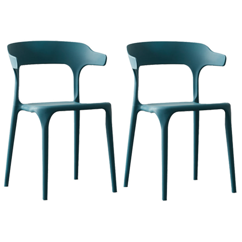 Scandinavian Plastic Stackable Side Chair Open Back Matte Finish Dining Chair Gray Blue 2 Piece Set Clearhalo ' kitchen&dining_furn' 'Dining Chairs' 'Dining Tables & Seating' 'dining_chair' 'furn' 'furn_dining_chair' 'Furniture' 'furniture_dining_chair' 'Kitchen & Dining Furniture' 'kitchen' 4316365