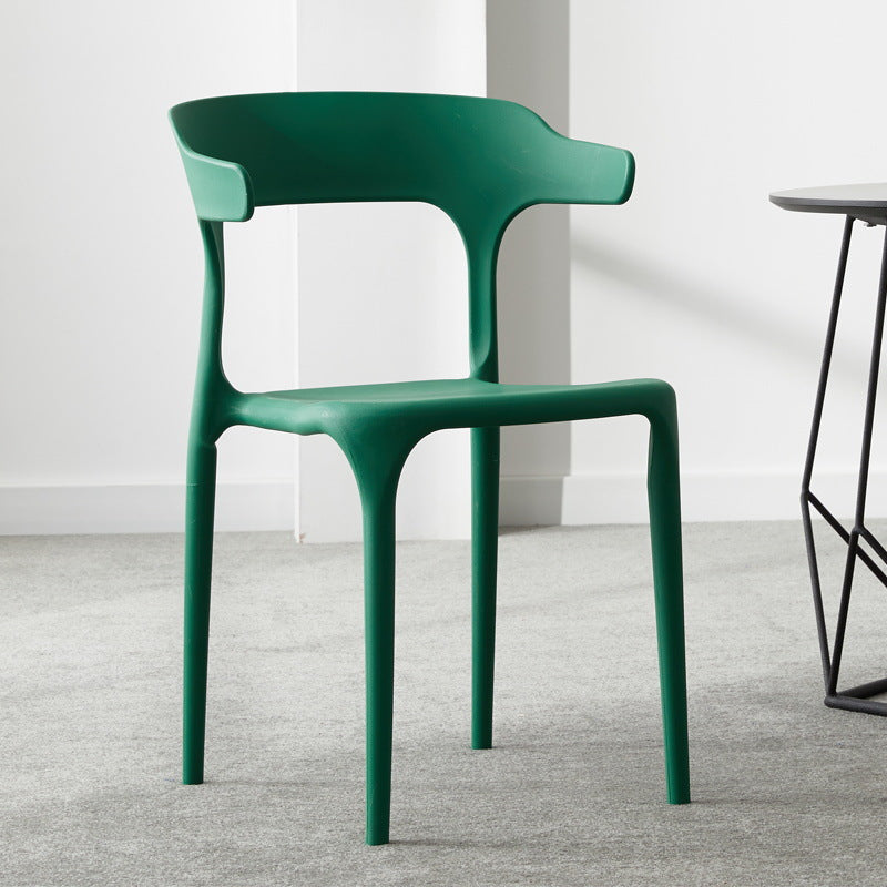 Scandinavian Plastic Stackable Side Chair Open Back Matte Finish Dining Chair Blackish Green 1 Piece Clearhalo ' kitchen&dining_furn' 'Dining Chairs' 'Dining Tables & Seating' 'dining_chair' 'furn' 'furn_dining_chair' 'Furniture' 'furniture_dining_chair' 'Kitchen & Dining Furniture' 'kitchen' 4316369