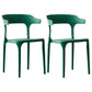 Scandinavian Plastic Stackable Side Chair Open Back Matte Finish Dining Chair Blackish Green 2 Piece Set Clearhalo ' kitchen&dining_furn' 'Dining Chairs' 'Dining Tables & Seating' 'dining_chair' 'furn' 'furn_dining_chair' 'Furniture' 'furniture_dining_chair' 'Kitchen & Dining Furniture' 'kitchen' 4316370