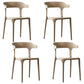 Scandinavian Plastic Stackable Side Chair Open Back Matte Finish Dining Chair Khaki 4 Piece Set Clearhalo ' kitchen&dining_furn' 'Dining Chairs' 'Dining Tables & Seating' 'dining_chair' 'furn' 'furn_dining_chair' 'Furniture' 'furniture_dining_chair' 'Kitchen & Dining Furniture' 'kitchen' 4316373