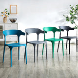 Scandinavian Plastic Stackable Side Chair Open Back Matte Finish Dining Chair Clearhalo ' kitchen&dining_furn' 'Dining Chairs' 'Dining Tables & Seating' 'dining_chair' 'furn' 'furn_dining_chair' 'Furniture' 'furniture_dining_chair' 'Kitchen & Dining Furniture' 'kitchen' 4316375