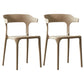Scandinavian Plastic Stackable Side Chair Open Back Matte Finish Dining Chair Khaki 2 Piece Set Clearhalo ' kitchen&dining_furn' 'Dining Chairs' 'Dining Tables & Seating' 'dining_chair' 'furn' 'furn_dining_chair' 'Furniture' 'furniture_dining_chair' 'Kitchen & Dining Furniture' 'kitchen' 4316377