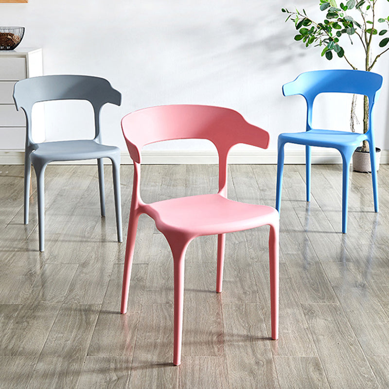 Scandinavian Plastic Stackable Side Chair Open Back Matte Finish Dining Chair Clearhalo ' kitchen&dining_furn' 'Dining Chairs' 'Dining Tables & Seating' 'dining_chair' 'furn' 'furn_dining_chair' 'Furniture' 'furniture_dining_chair' 'Kitchen & Dining Furniture' 'kitchen' 4316380