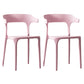 Scandinavian Plastic Stackable Side Chair Open Back Matte Finish Dining Chair Pink 2 Piece Set Clearhalo ' kitchen&dining_furn' 'Dining Chairs' 'Dining Tables & Seating' 'dining_chair' 'furn' 'furn_dining_chair' 'Furniture' 'furniture_dining_chair' 'Kitchen & Dining Furniture' 'kitchen' 4316386
