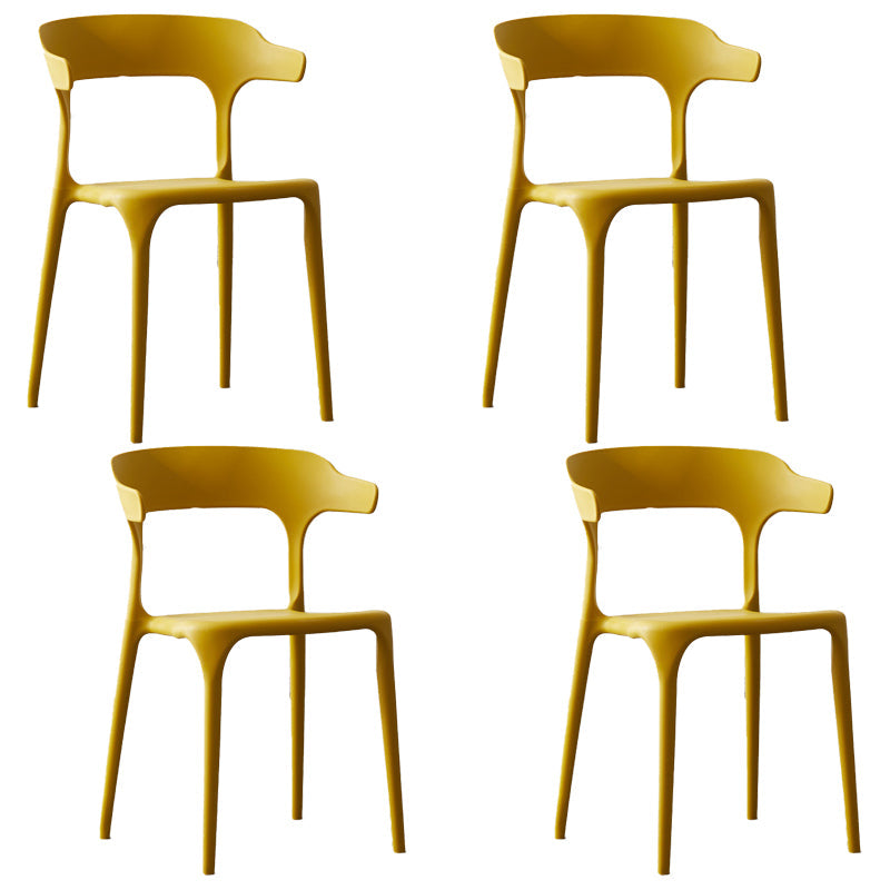 Scandinavian Plastic Stackable Side Chair Open Back Matte Finish Dining Chair Ginger 4 Piece Set Clearhalo ' kitchen&dining_furn' 'Dining Chairs' 'Dining Tables & Seating' 'dining_chair' 'furn' 'furn_dining_chair' 'Furniture' 'furniture_dining_chair' 'Kitchen & Dining Furniture' 'kitchen' 4316387