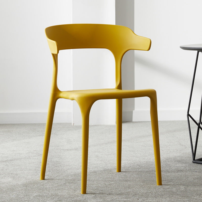 Scandinavian Plastic Stackable Side Chair Open Back Matte Finish Dining Chair Ginger 1 Piece Clearhalo ' kitchen&dining_furn' 'Dining Chairs' 'Dining Tables & Seating' 'dining_chair' 'furn' 'furn_dining_chair' 'Furniture' 'furniture_dining_chair' 'Kitchen & Dining Furniture' 'kitchen' 4316388