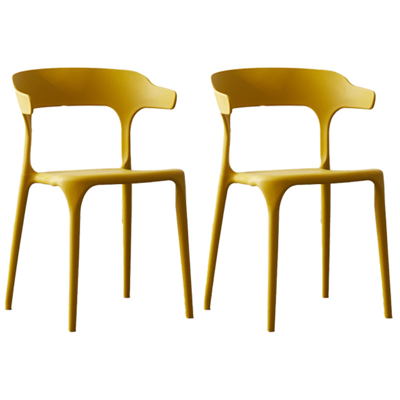 Scandinavian Plastic Stackable Side Chair Open Back Matte Finish Dining Chair Ginger 2 Piece Set Clearhalo ' kitchen&dining_furn' 'Dining Chairs' 'Dining Tables & Seating' 'dining_chair' 'furn' 'furn_dining_chair' 'Furniture' 'furniture_dining_chair' 'Kitchen & Dining Furniture' 'kitchen' 4316389