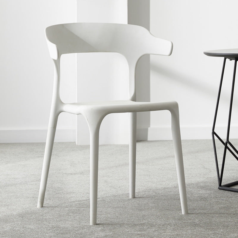Scandinavian Plastic Stackable Side Chair Open Back Matte Finish Dining Chair White 1 Piece Clearhalo ' kitchen&dining_furn' 'Dining Chairs' 'Dining Tables & Seating' 'dining_chair' 'furn' 'furn_dining_chair' 'Furniture' 'furniture_dining_chair' 'Kitchen & Dining Furniture' 'kitchen' 4316391