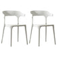 Scandinavian Plastic Stackable Side Chair Open Back Matte Finish Dining Chair White 2 Piece Set Clearhalo ' kitchen&dining_furn' 'Dining Chairs' 'Dining Tables & Seating' 'dining_chair' 'furn' 'furn_dining_chair' 'Furniture' 'furniture_dining_chair' 'Kitchen & Dining Furniture' 'kitchen' 4316392