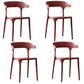 Scandinavian Plastic Stackable Side Chair Open Back Matte Finish Dining Chair Burgundy 4 Piece Set Clearhalo ' kitchen&dining_furn' 'Dining Chairs' 'Dining Tables & Seating' 'dining_chair' 'furn' 'furn_dining_chair' 'Furniture' 'furniture_dining_chair' 'Kitchen & Dining Furniture' 'kitchen' 4316393