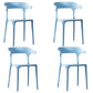Scandinavian Plastic Stackable Side Chair Open Back Matte Finish Dining Chair Sky Blue 4 Piece Set Clearhalo ' kitchen&dining_furn' 'Dining Chairs' 'Dining Tables & Seating' 'dining_chair' 'furn' 'furn_dining_chair' 'Furniture' 'furniture_dining_chair' 'Kitchen & Dining Furniture' 'kitchen' 4316396