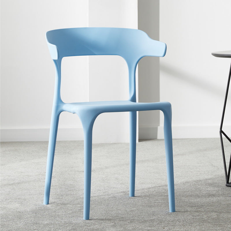 Scandinavian Plastic Stackable Side Chair Open Back Matte Finish Dining Chair Sky Blue 1 Piece Clearhalo ' kitchen&dining_furn' 'Dining Chairs' 'Dining Tables & Seating' 'dining_chair' 'furn' 'furn_dining_chair' 'Furniture' 'furniture_dining_chair' 'Kitchen & Dining Furniture' 'kitchen' 4316397