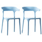 Scandinavian Plastic Stackable Side Chair Open Back Matte Finish Dining Chair Sky Blue 2 Piece Set Clearhalo ' kitchen&dining_furn' 'Dining Chairs' 'Dining Tables & Seating' 'dining_chair' 'furn' 'furn_dining_chair' 'Furniture' 'furniture_dining_chair' 'Kitchen & Dining Furniture' 'kitchen' 4316398