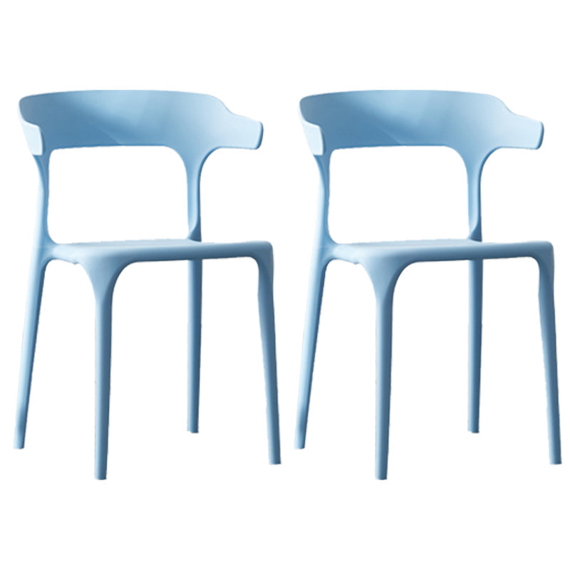 Scandinavian Plastic Stackable Side Chair Open Back Matte Finish Dining Chair Sky Blue 2 Piece Set Clearhalo ' kitchen&dining_furn' 'Dining Chairs' 'Dining Tables & Seating' 'dining_chair' 'furn' 'furn_dining_chair' 'Furniture' 'furniture_dining_chair' 'Kitchen & Dining Furniture' 'kitchen' 4316398