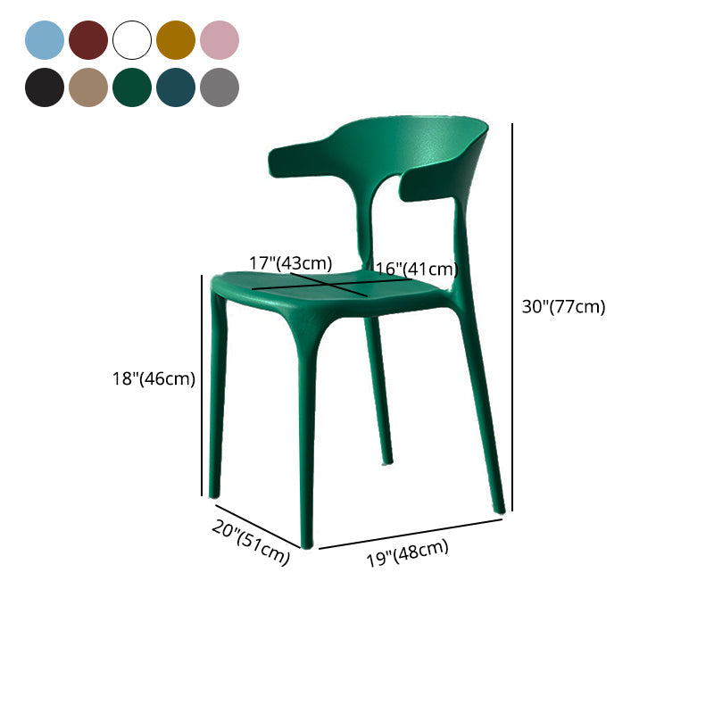 Scandinavian Plastic Stackable Side Chair Open Back Matte Finish Dining Chair Clearhalo ' kitchen&dining_furn' 'Dining Chairs' 'Dining Tables & Seating' 'dining_chair' 'furn' 'furn_dining_chair' 'Furniture' 'furniture_dining_chair' 'Kitchen & Dining Furniture' 'kitchen' 4316399